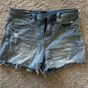 GAP Blue Jean Shorts Distressed Frayed Hem